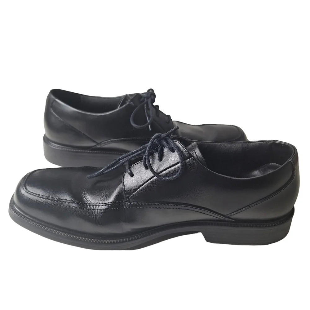 Tommy Bahama 10.5M Black Leather Lace-Up Slip Resistant Rubber Sole Oxford Shoes